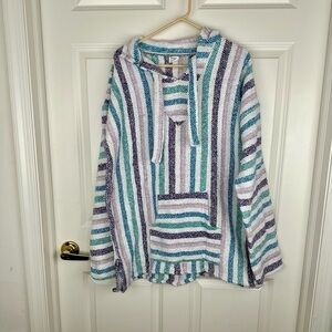 Artesanias Womens Hooded Poncho Size XL